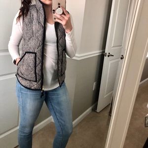 J Crew Herringbone Puffer Vest